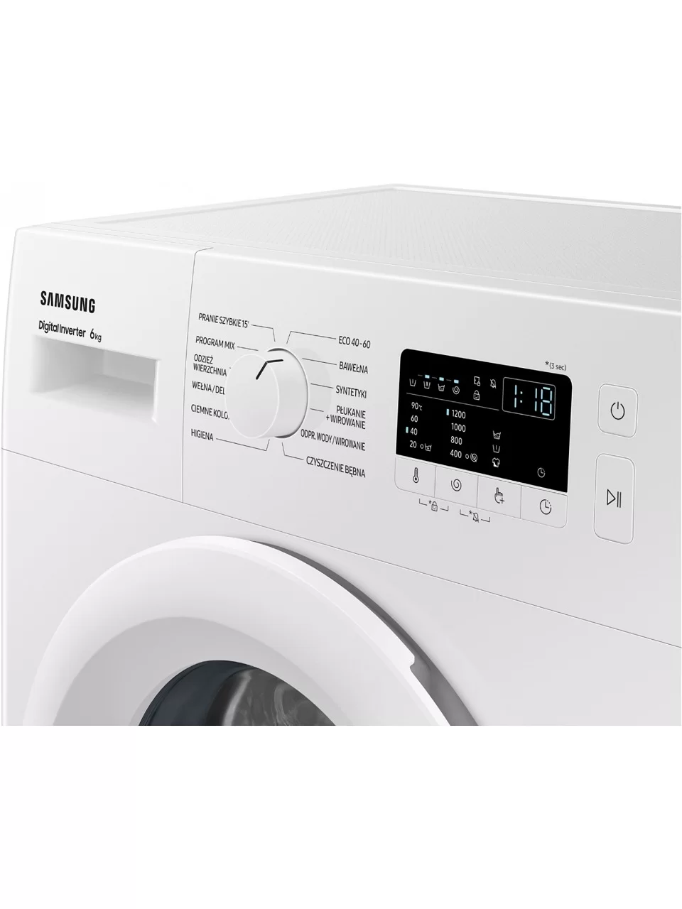 Стиральная машина Samsung WW60A3120WE/LE (40см / 6кг / 1200об / пар / Drum Clean / мотор - Digital Inverter)-3