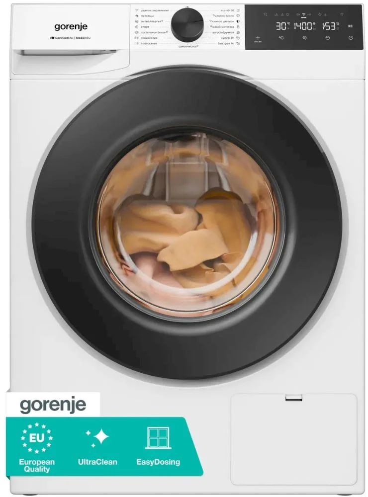 Стиральная машина Gorenje WG4S84B1 (46-52см / 8кг / 1400об / пар / AddClothes / AntiCrease / Inverter PowerDrive / Wi-Fi / А+++)-0
