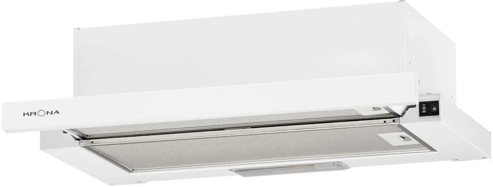 Вытяжка телескопическая KRONA KAMILLA 600 EVO 1W (527 м³/ч / 110 Вт / LED освещение 1x3 Вт / ширина - 60 см / белый / металл)-0