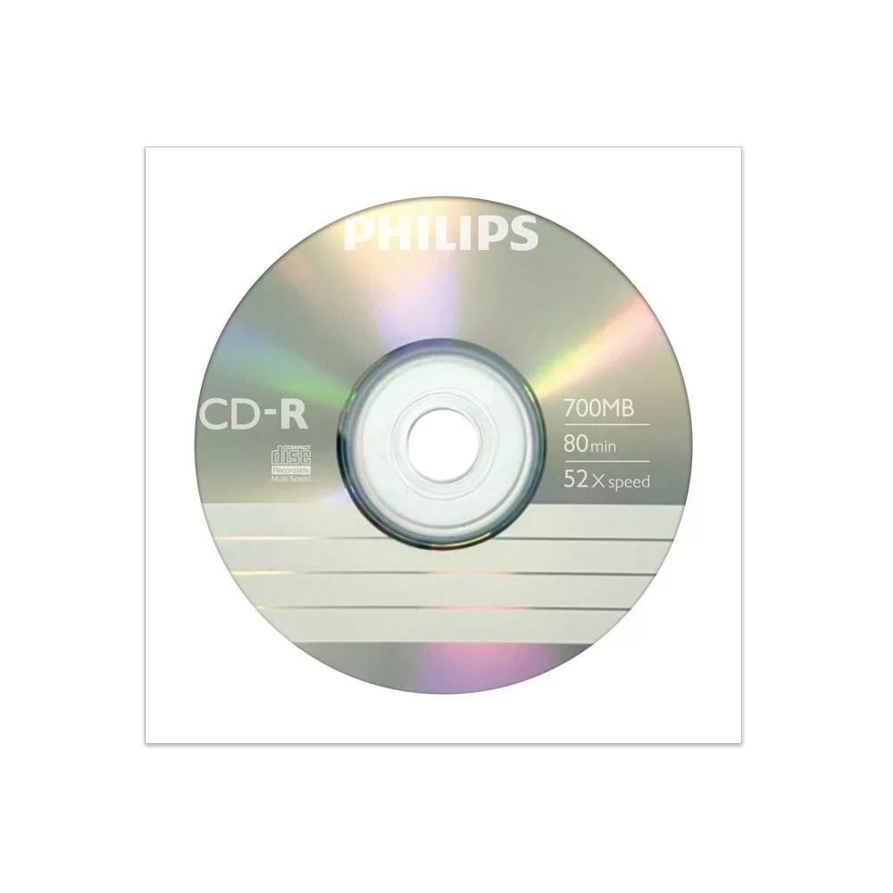 Диск CD-R Philips 700 Mb, 52х, Бум. конверт-0