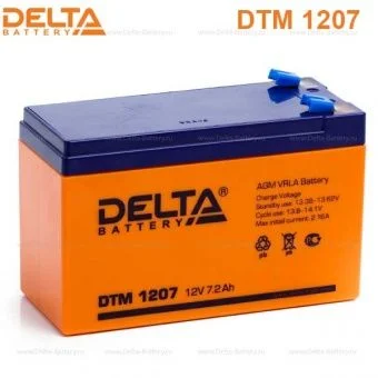 Батарея 12V/ 7,2Ah DELTA DTM 1207 клеммы F2, срок службы 6лет-1