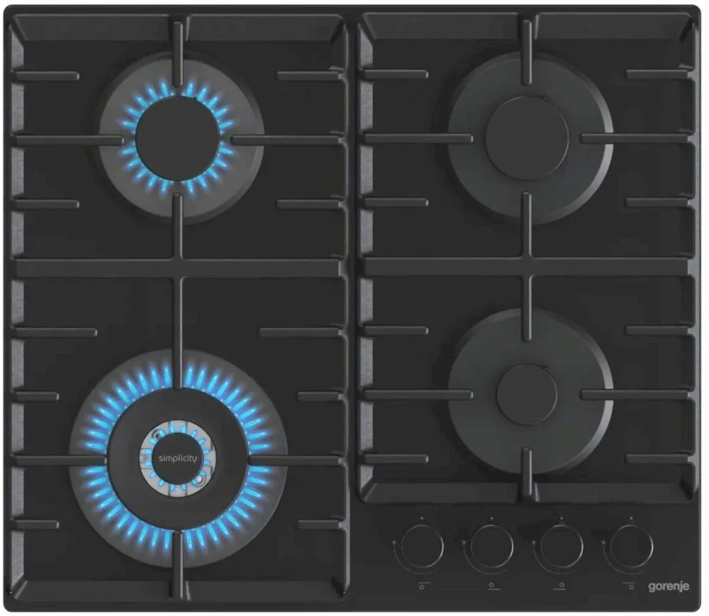 DSP Поверхность газовая Gorenje GTW642SYB (Simplicity 2.1 / черный / закаленное стекло / чугун / WOK)-0