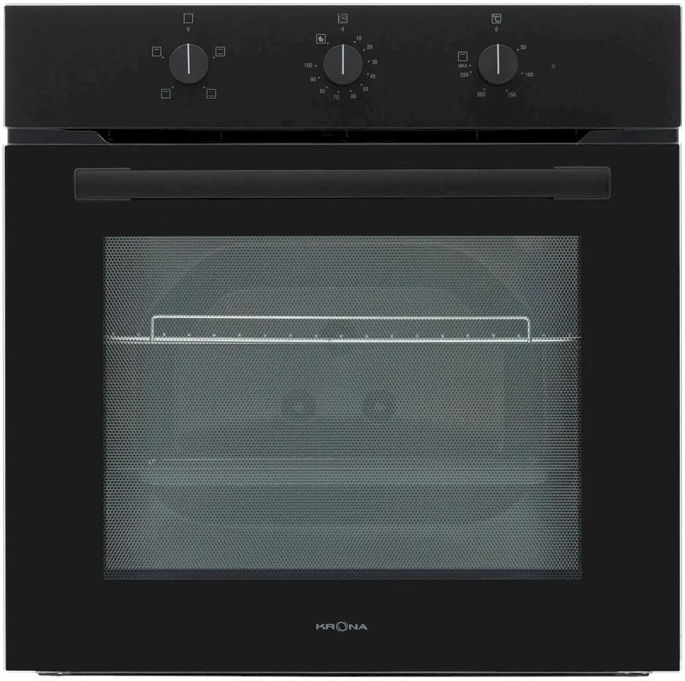 Духовой шкаф KRONA SERA 60 BL/BL (72 л / до 285 °C / Чёрный / Традиционная очистка / Гриль / Рельефные направляющие / А)-0