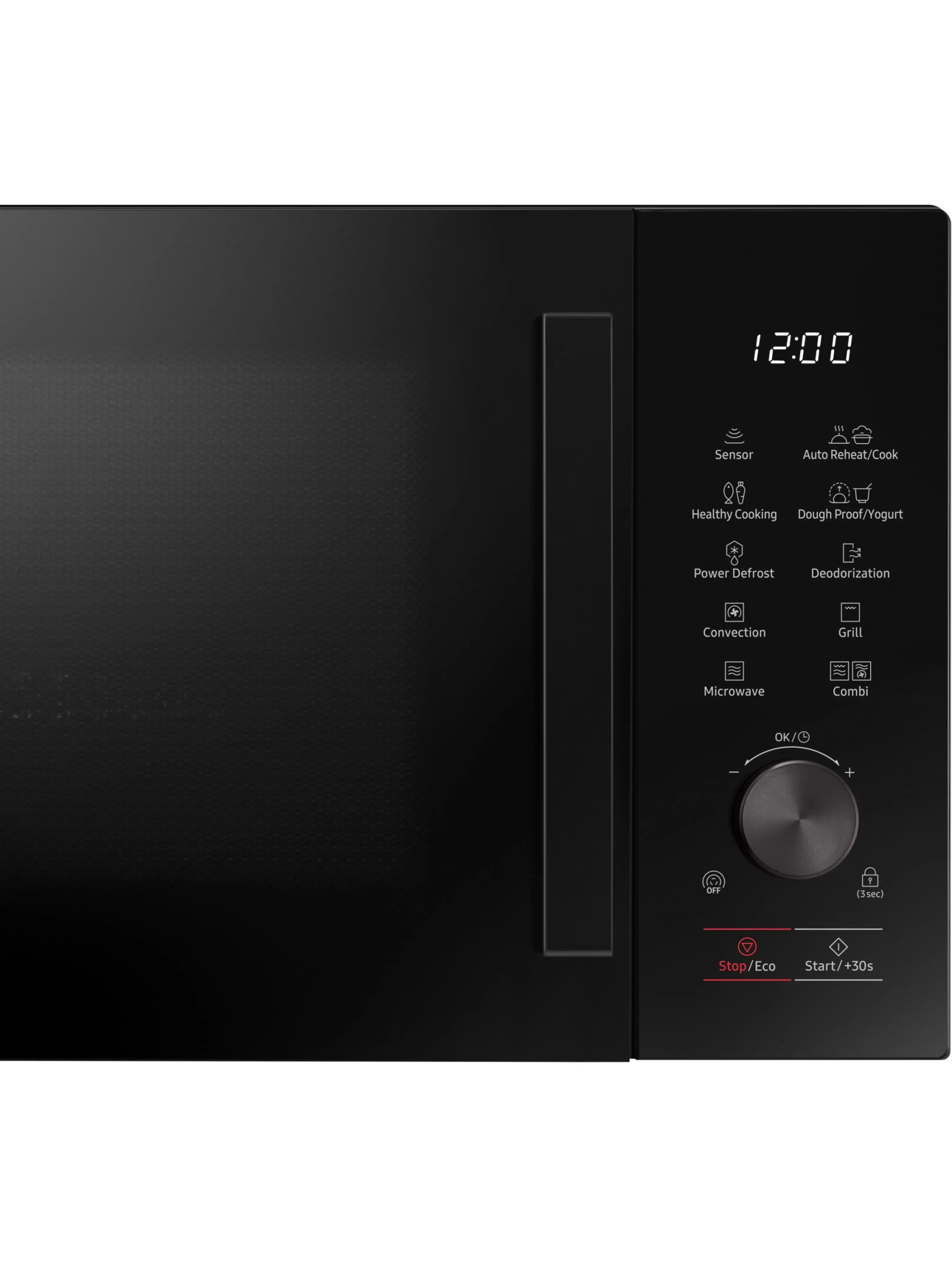 Микроволновая печь Samsung MC28A5127AK (28 л, 900 Вт, переключатели кнопки и поворотный механизм, гриль 1500 Вт, конвекция 2100 Вт, дисплей, чёрный)-5