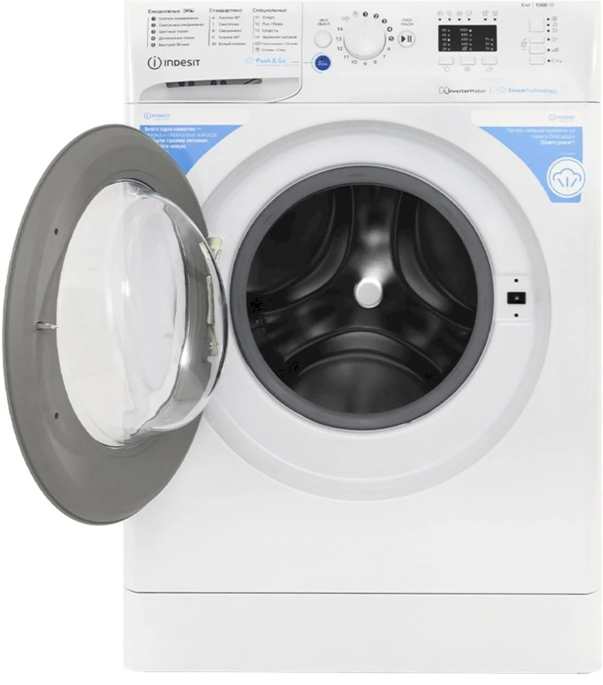 Стиральная машина Indesit BWSA 6109 WWV RU (43.5см / 6кг / 1000об / пар / Water Balance Plus)-2