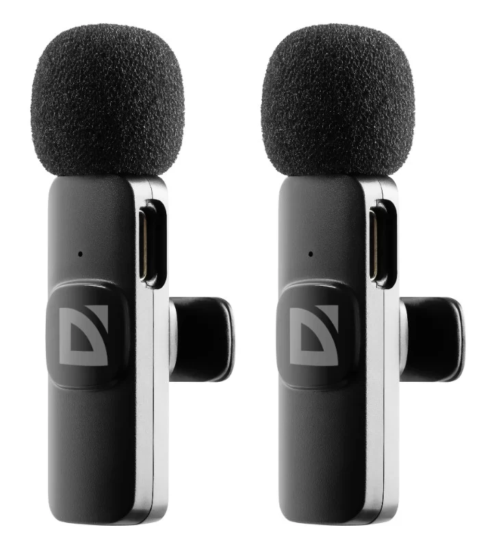 Микрофон петличный DEFENDER Talky-138, чёрный, на прищепке, 2 шт.-0