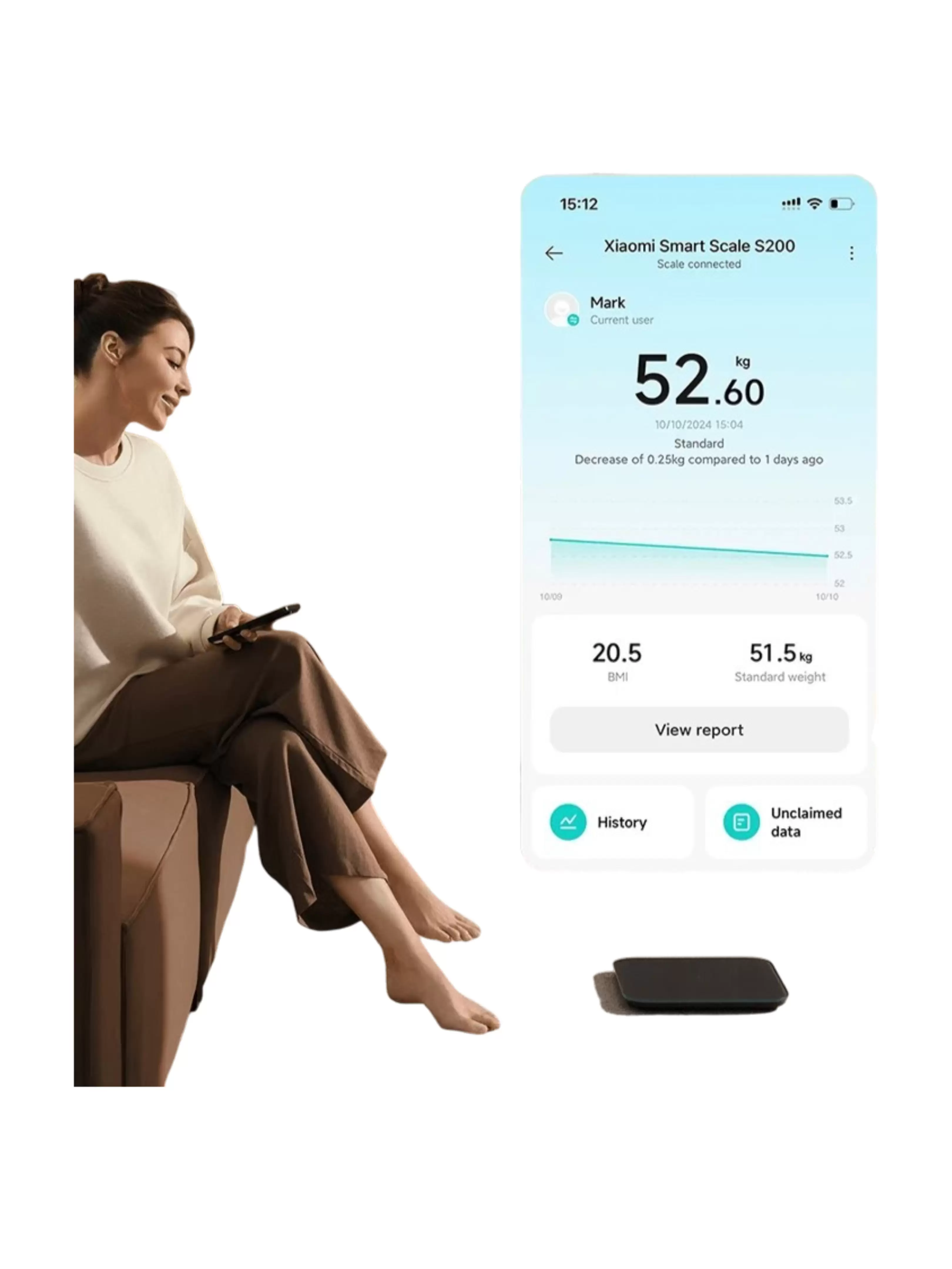 Весы напольные Xiaomi Smart Scale S200, черные (BHR9239GL)-5