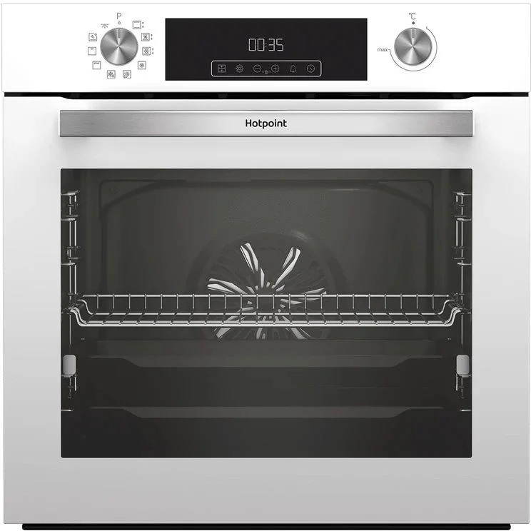 Духовой шкаф Hotpoint FE9 831 JSH WHG (72 л / до 280°C / Белый, стекло / Паровая очистка / Гриль / Телескоп. направляющие (x1) / А+)-0