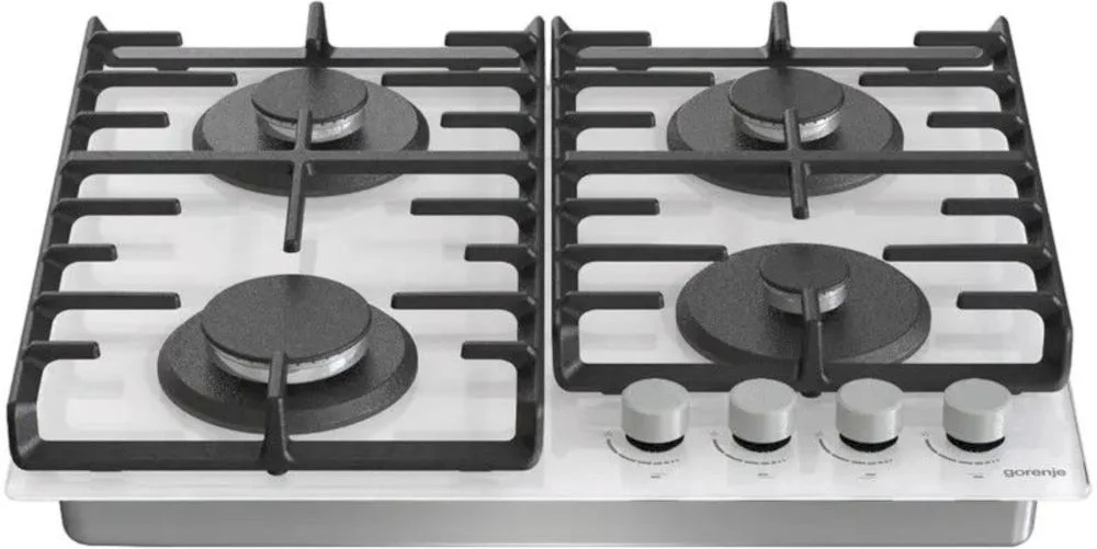 Поверхность газовая Gorenje GT642AXW (Advanced / белое стекло / чугунные решетки / BigSurface)-4