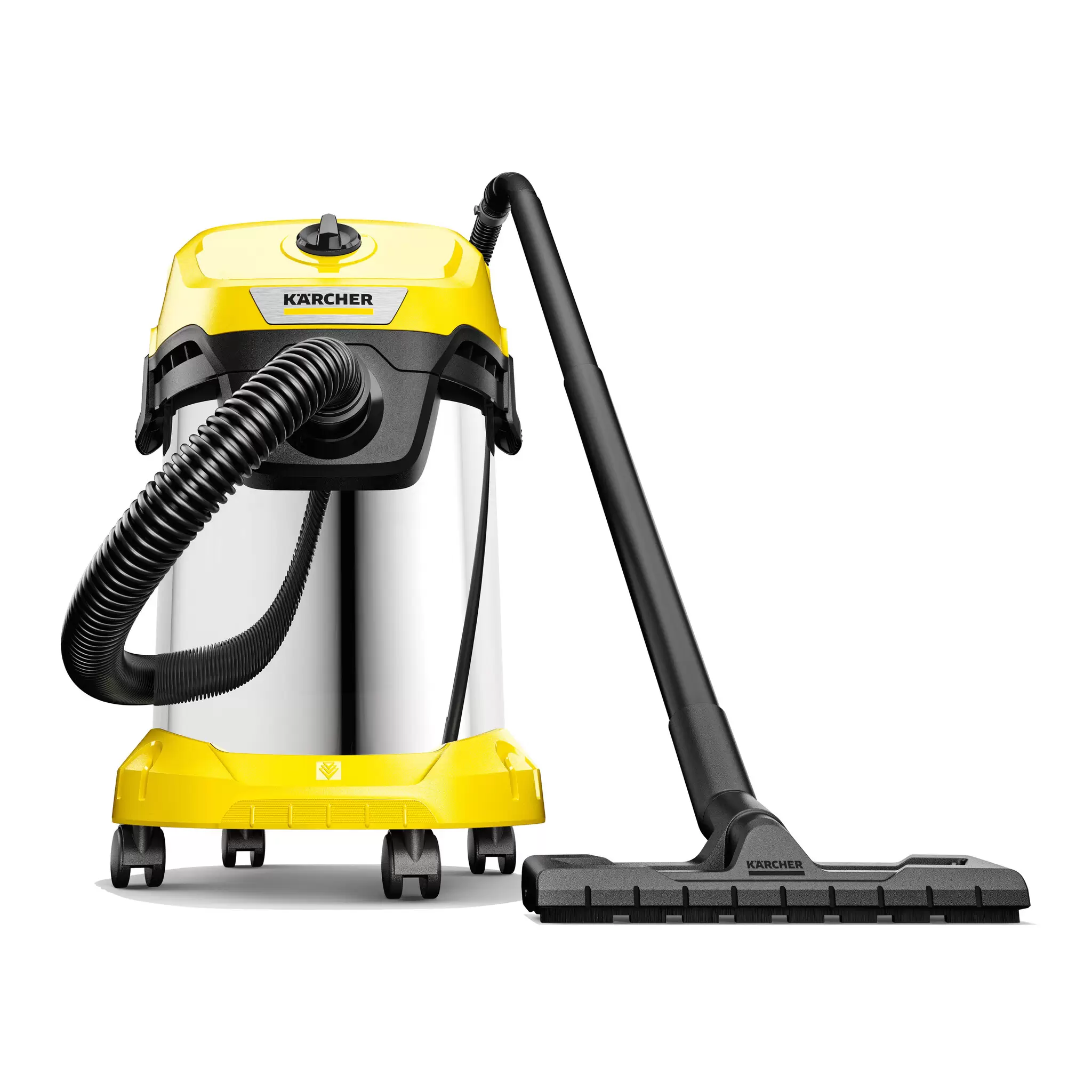 Пылесос Karcher WD 3 S V-19/4/20 1.628-141.0 (1000 Вт, мусоросборник 19 л, желтый/нерж.сталь)-2
