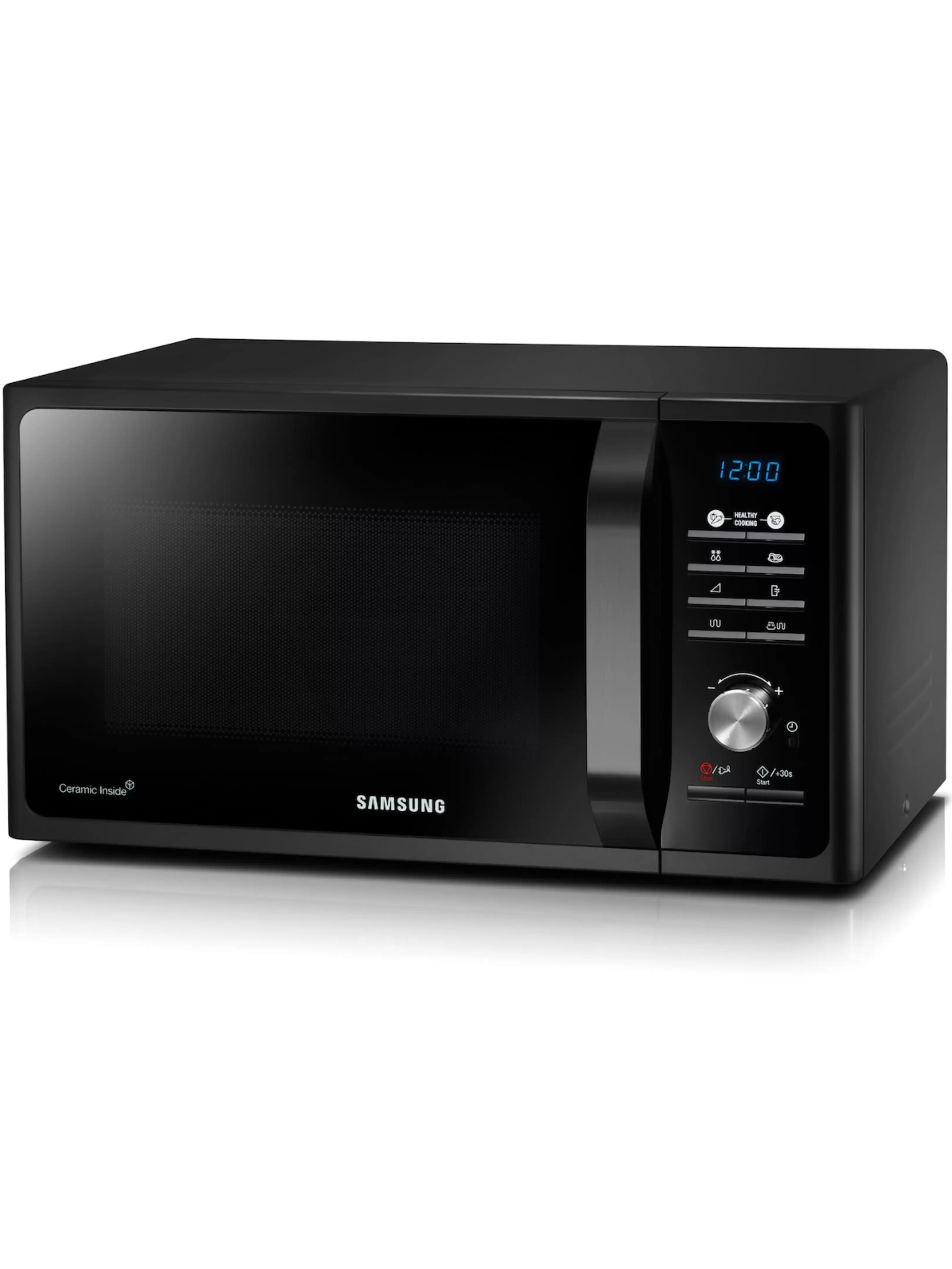 Микроволновая печь Samsung MG23F301TAK (23 л, 800 Вт, переключатели поворотный механизм, кнопки, гриль, дисплей, черный)-1