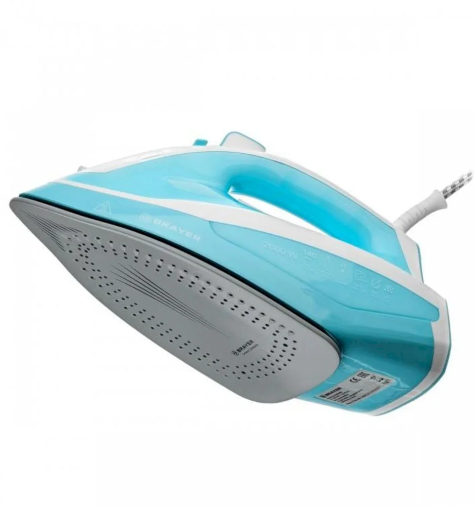 Утюг Brayer BR4000 белый/голубой (2600 Вт/ подошва - керамика / паровой удар - 140 г/мин/ 1,9 м/ автоотключение)-3