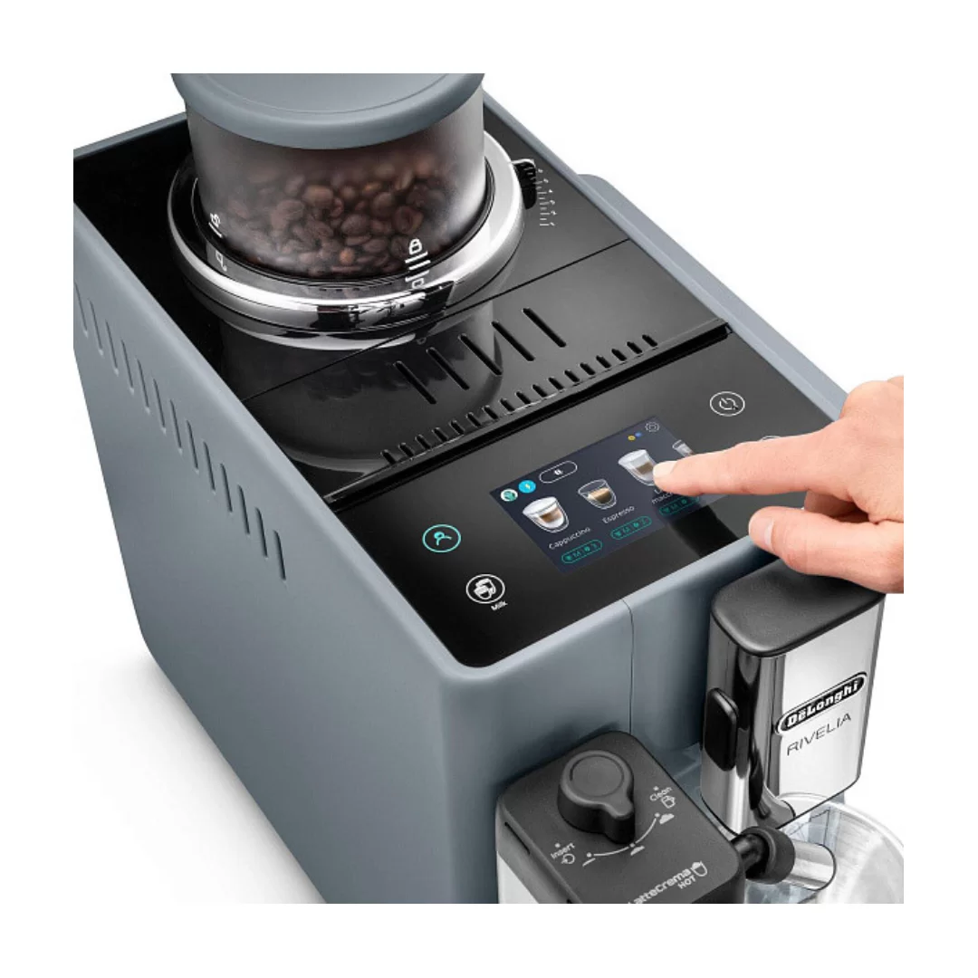 Кофемашина DeLonghi Rivelia EXAM440.55.G (кофе зерновой, молотый/ 1450 Вт/ 1.4 л/ автоматический капучинатор/ 13 напитков)-3