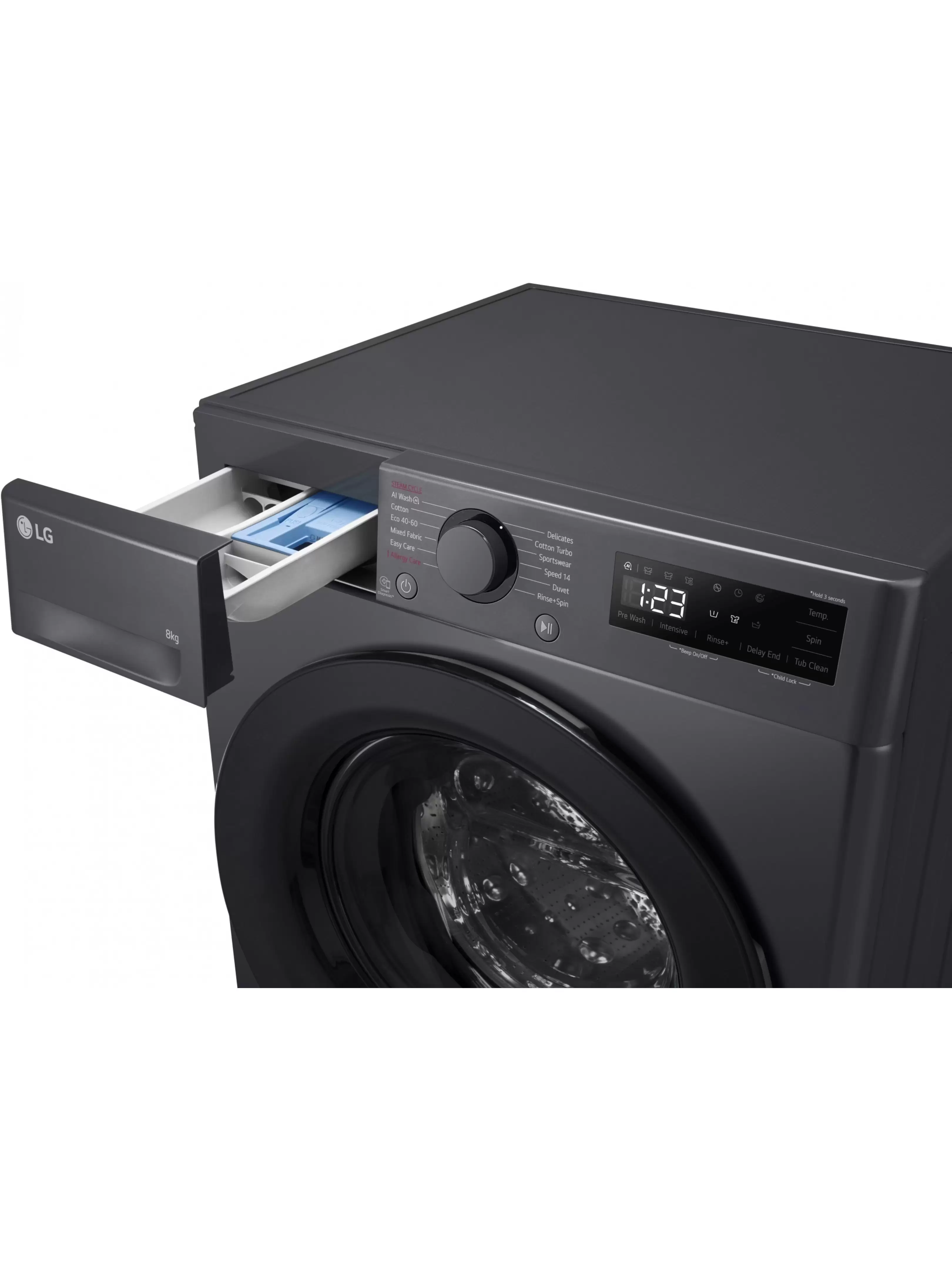 Стиральная машина LG F2WR508SBM (47.5см / 8кг / 1200об / пар / добавление белья / AI DD ™ / Steam™ / Inverter Direct Drive / A+++ / Чёрный)-8