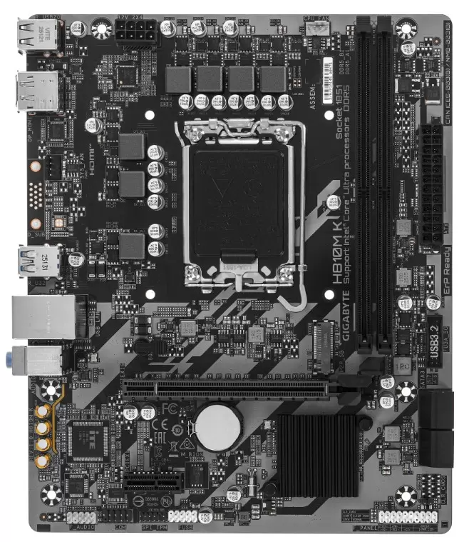 Материнская плата GIGABYTE H810M K /LGA 1851, Intel H810, 2xDDR5, 1xM2, 4xSATA, HDMI+DP, Micro-ATX-0