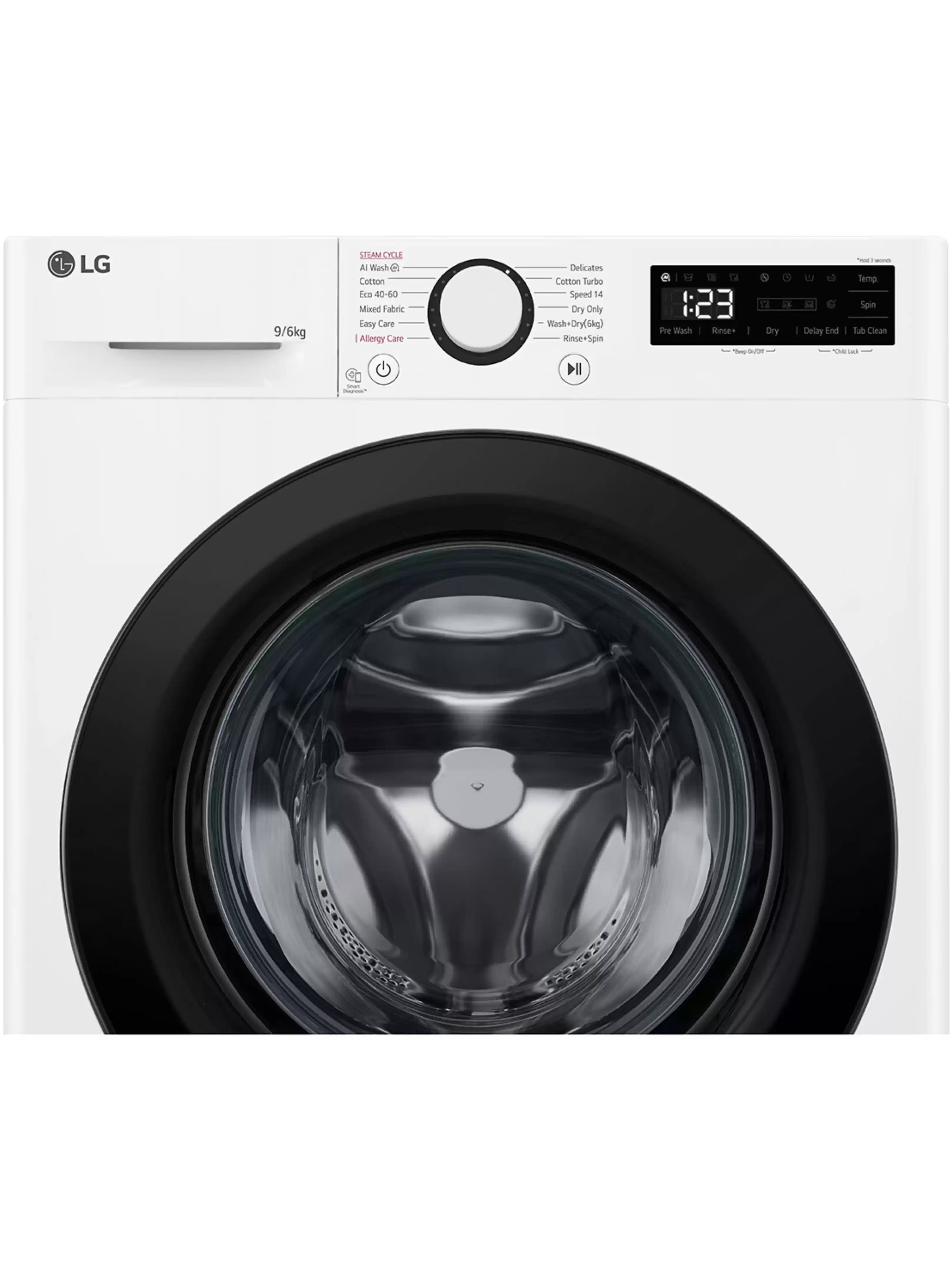 Стирально-сушильная машина LG F4DR509SBW (56.5см / 9кг / 6кг / 1400об / пар / AI DD / TurboWash™360 / Inverter Direct Drive / A+++)-3