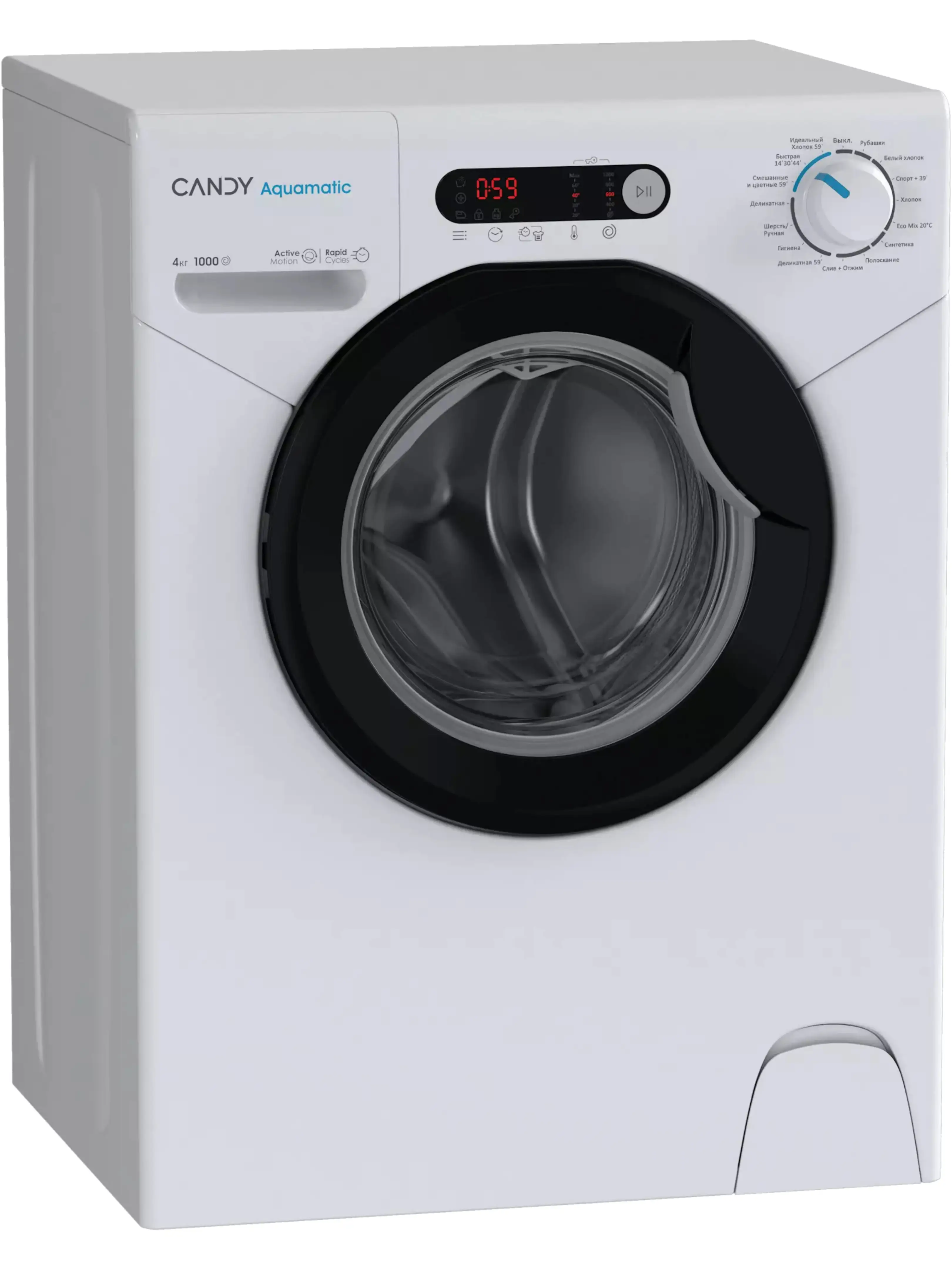 Стиральная машина Candy Aquamatic AQUE 1043DR-07 (Высота - 70 см / 43.5-47.5см / 4кг / 1000об / A)-1