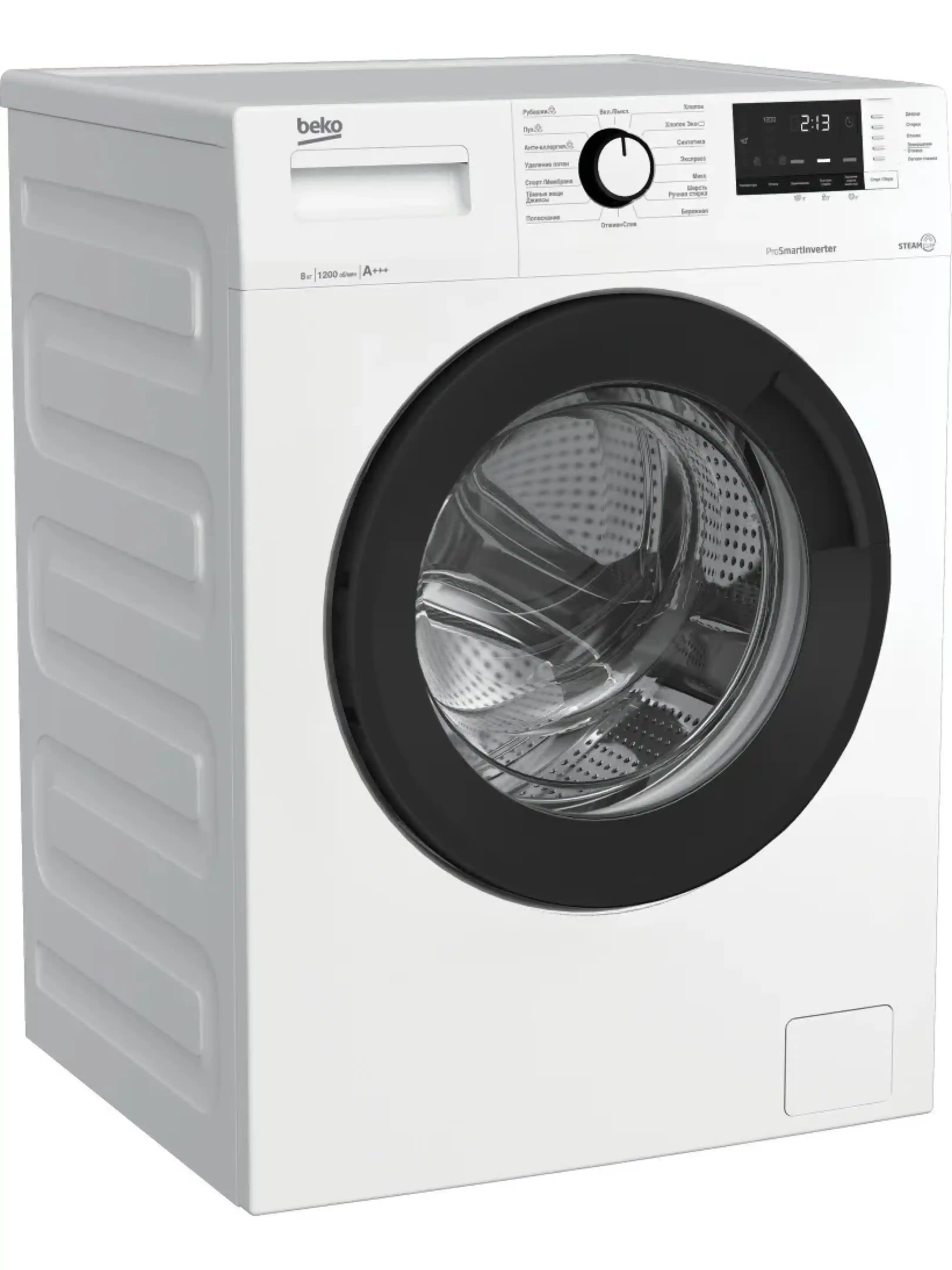 Стиральная машина Beko WSRE8612XAWI (45-49см / 8кг / 1200об / пар SteamCure™ / OptiSense® / Инверторный мотор ProSmart™ / A+++)-1