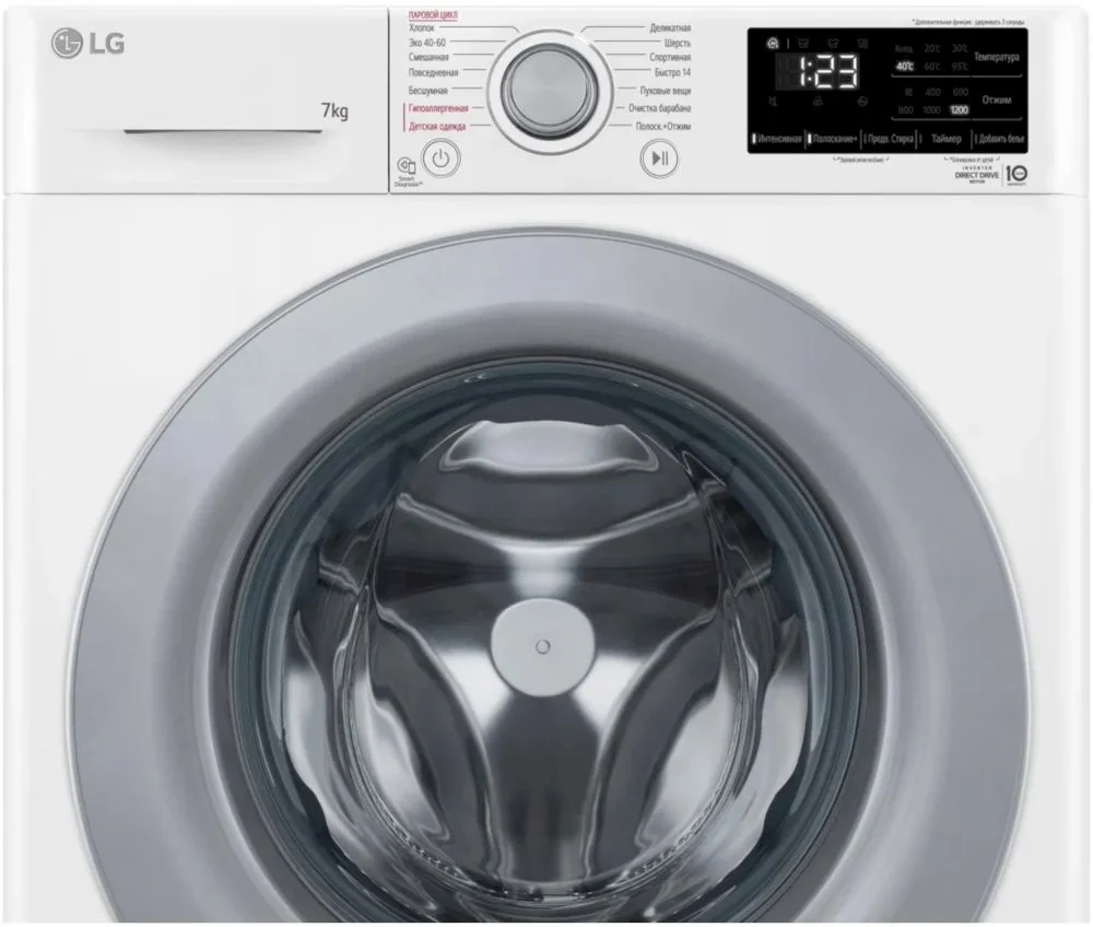 Стиральная машина LG F2V3HS4W (47,5см / 7кг / 1200об / пар / Tub Clean / Inverter Direct Drive / A)-4