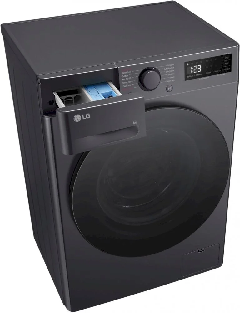 Стиральная машина LG F2WR508S2M (47.5см / 8кг / 1200об / пар / добавление белья / AI DD ™ / Smart Diagnosis / Inverter Direct Drive / A+++ / Чёрная)-11