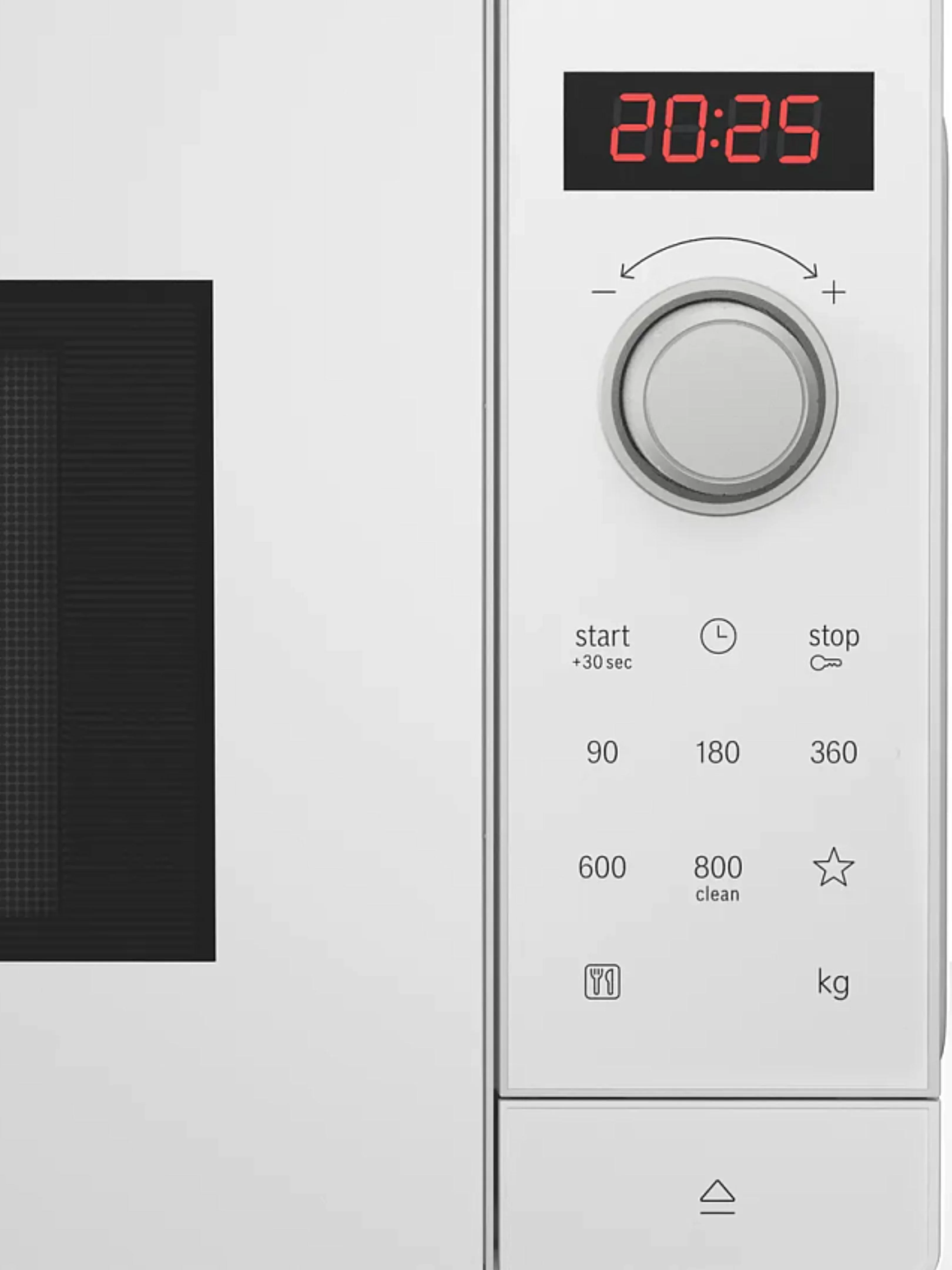 Микроволновая печь BOSCH FFL023MW0 (20 л, 800 Вт, переключатели поворотный механизм, сенсор, дисплей, белый)-1