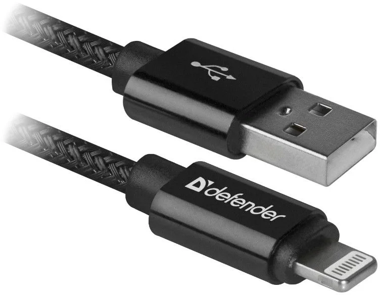 Кабель Defender ACH01-03T PRO Lightning - USB, 1м, Черный-0