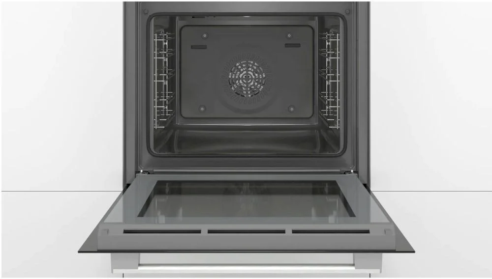Духовой шкаф Bosch HBA530BW0S (Serie2 / 71 л / до 275 °C / Белое стекло / Гриль / съемные направляющие / EcoClean (задняя стенка) / A)-3