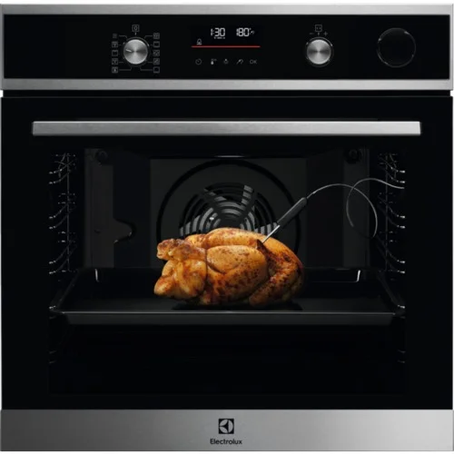 Духовой шкаф Electrolux EOC6H76X (SenseCook700 / 72 л / до300°C / Чёрный+нерж. сталь / Гидролиз. / боковые.напр. / термозонд / SoftClose / SteamCrisp)-0