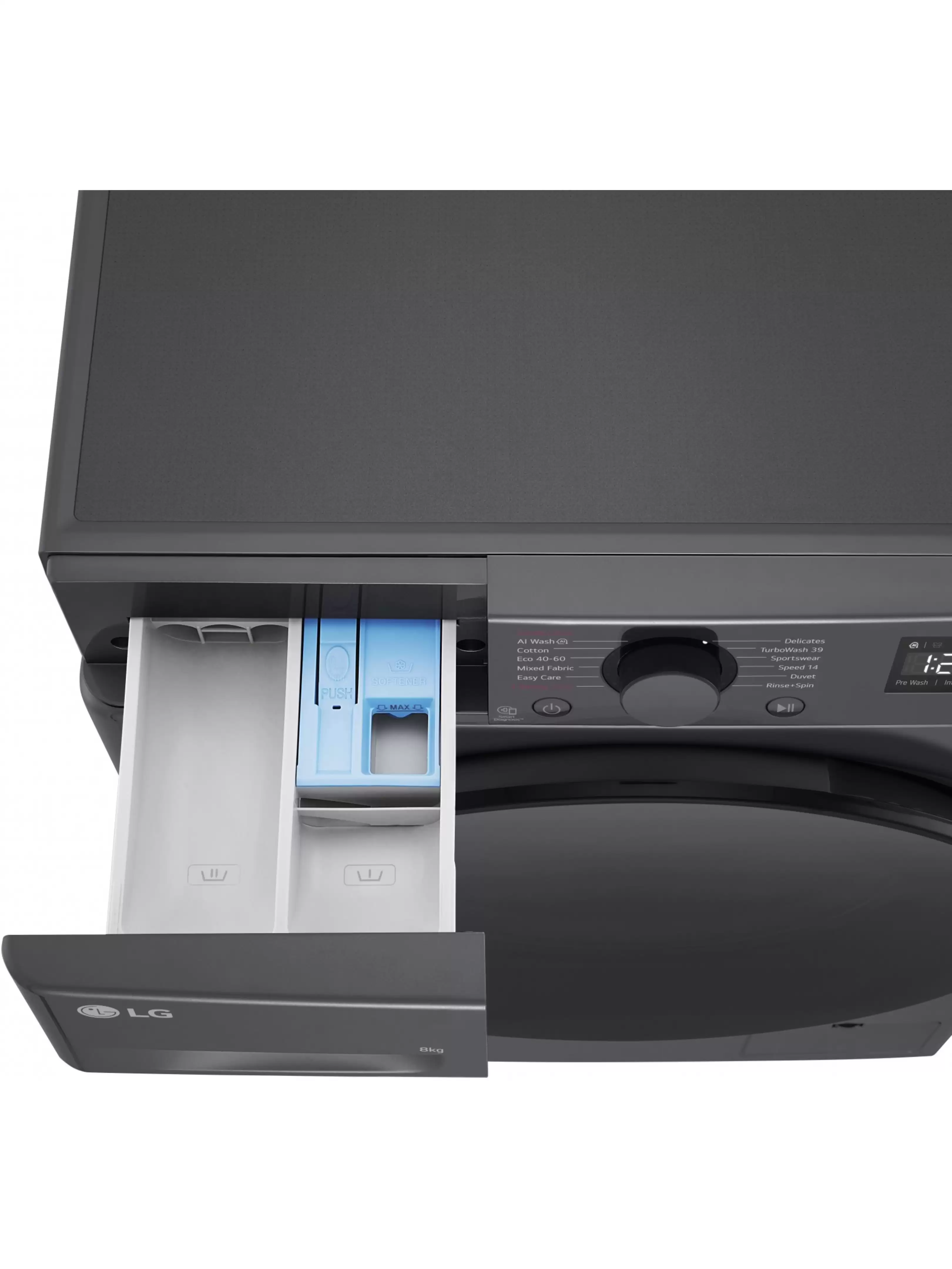 Стиральная машина LG F2WR508S2M (47.5см / 8кг / 1200об / пар / добавление белья / AI DD ™ / Smart Diagnosis / Inverter Direct Drive / A+++ / Чёрная)-9