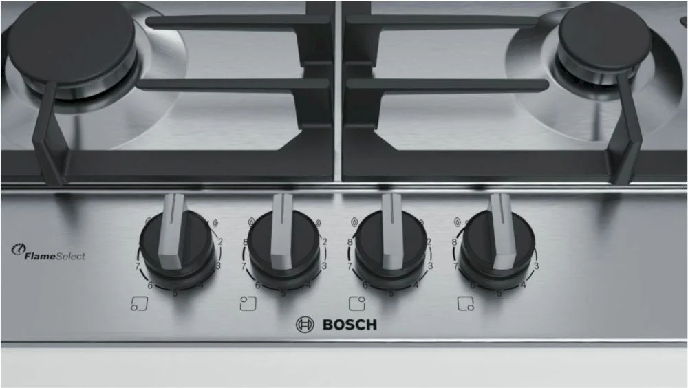 Поверхность газовая Bosch PCP6A5B90 (Serie6 / нерж / чугун / FlameSelect)-1