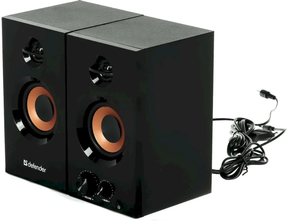 Колонки 2.0 Defender Aurora S20 / 20W / питание 220В / Чёрный / корпус - дерево-0