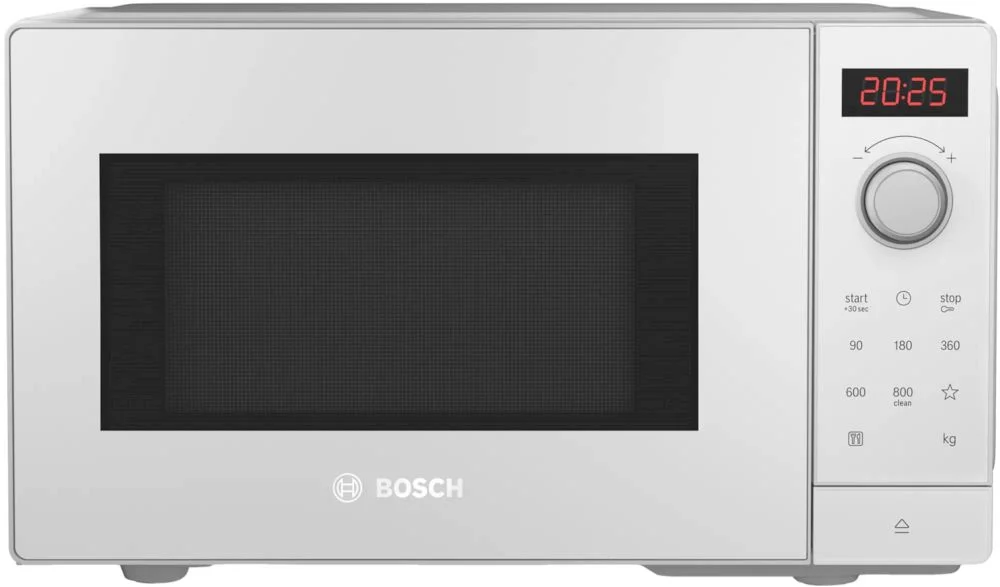 Микроволновая печь BOSCH FFL023MW0 (20 л, 800 Вт, переключатели поворотный механизм, сенсор, дисплей, белый)-0