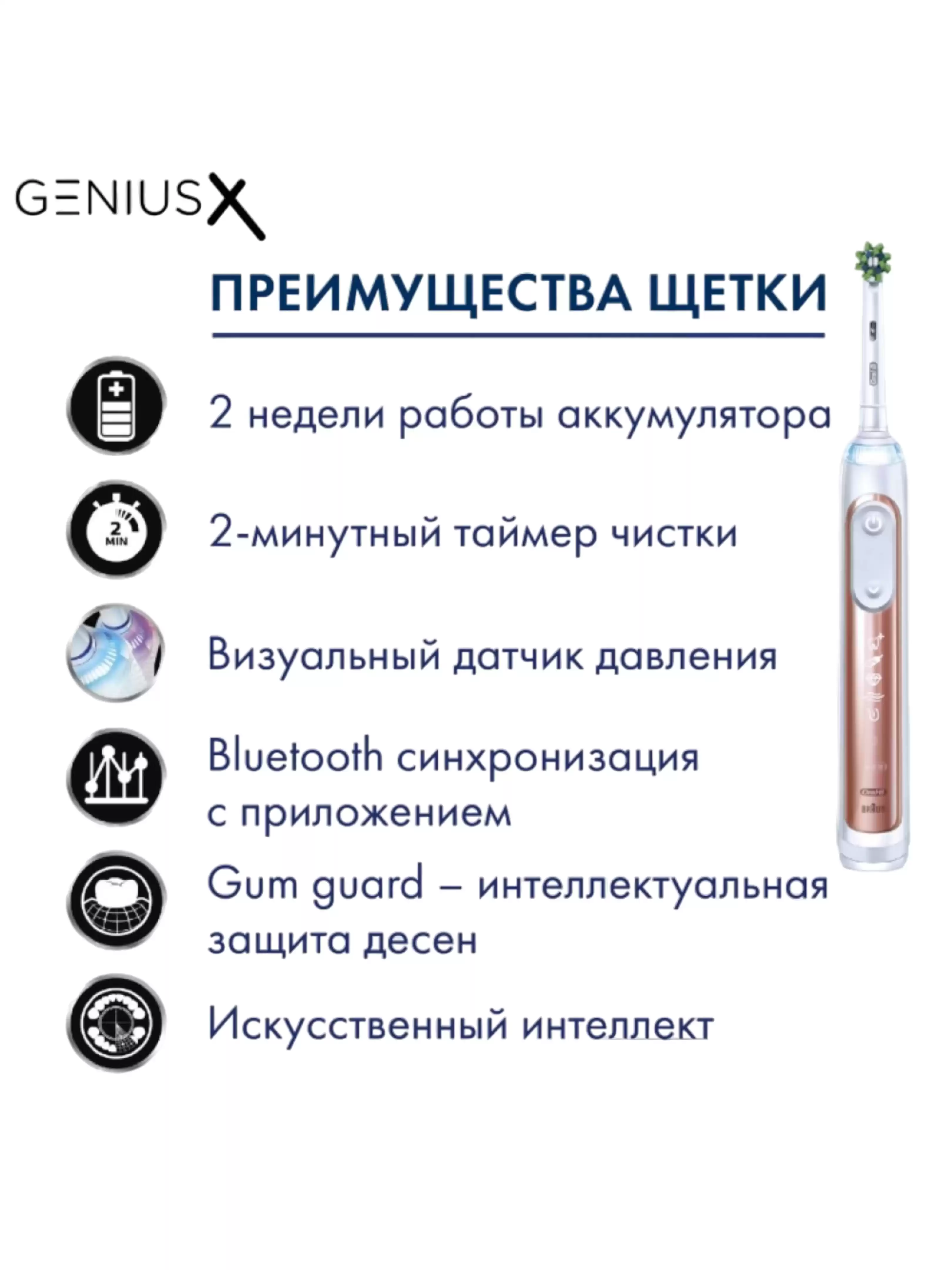 Зубная щетка электрическая Oral-B Genius X Rose Gold-2