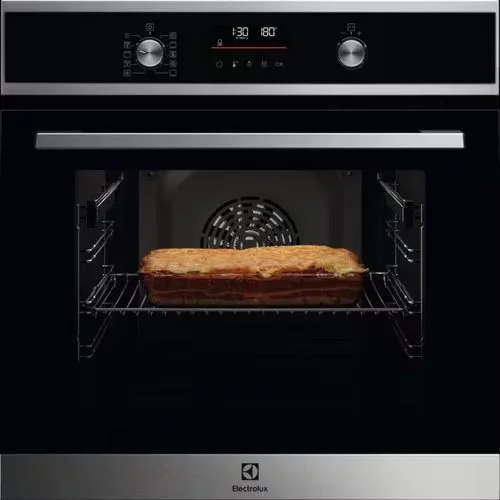 Духовой шкаф Electrolux EOF6P76BX (SurroundCook 600 / 65 л / до 250°C / Нерж. сталь + чёрный / Пиролиз / телескоп. напр. (x1) / SoftClose)-0