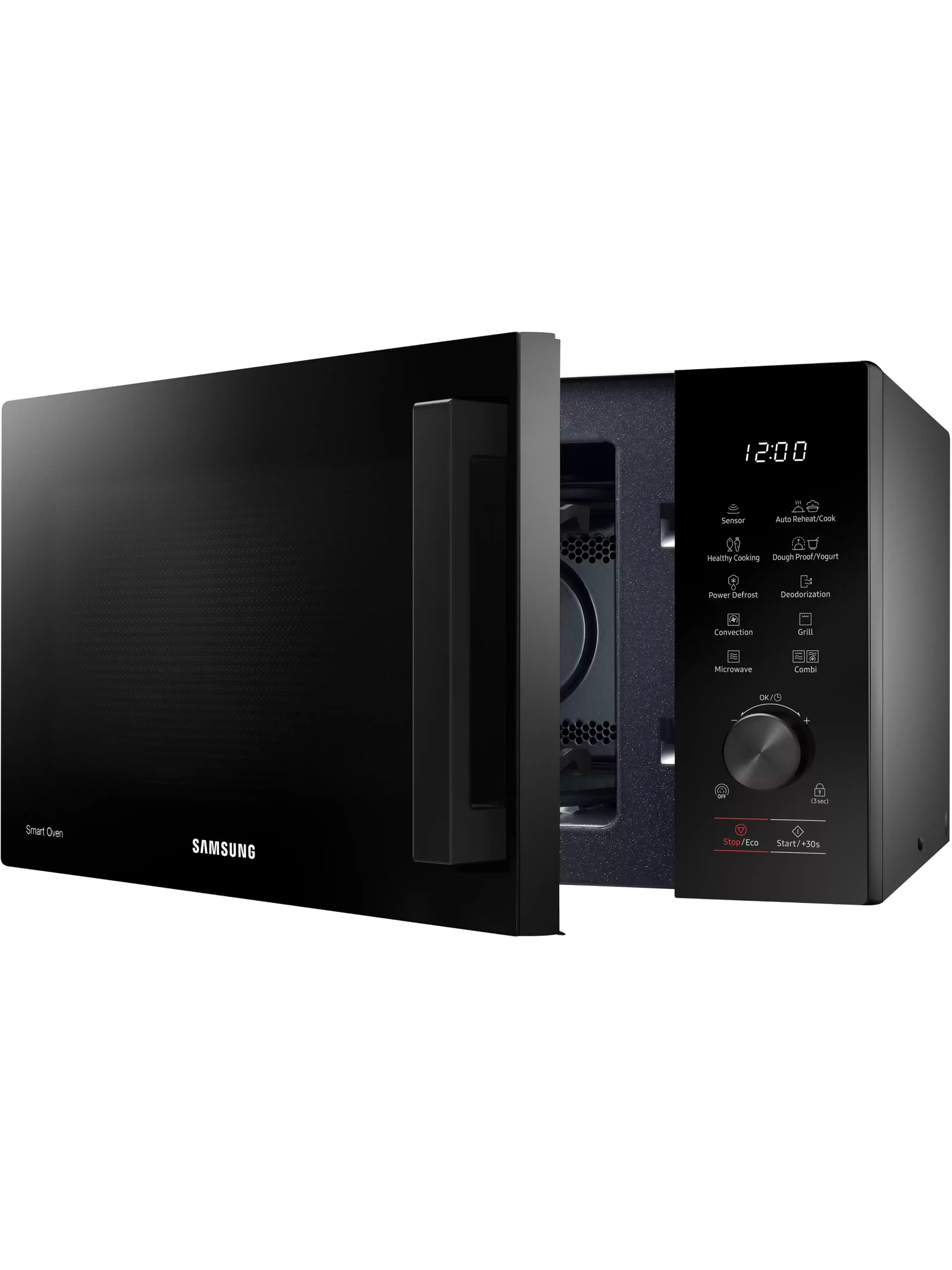 Микроволновая печь Samsung MC28A5127AK (28 л, 900 Вт, переключатели кнопки и поворотный механизм, гриль 1500 Вт, конвекция 2100 Вт, дисплей, чёрный)-3
