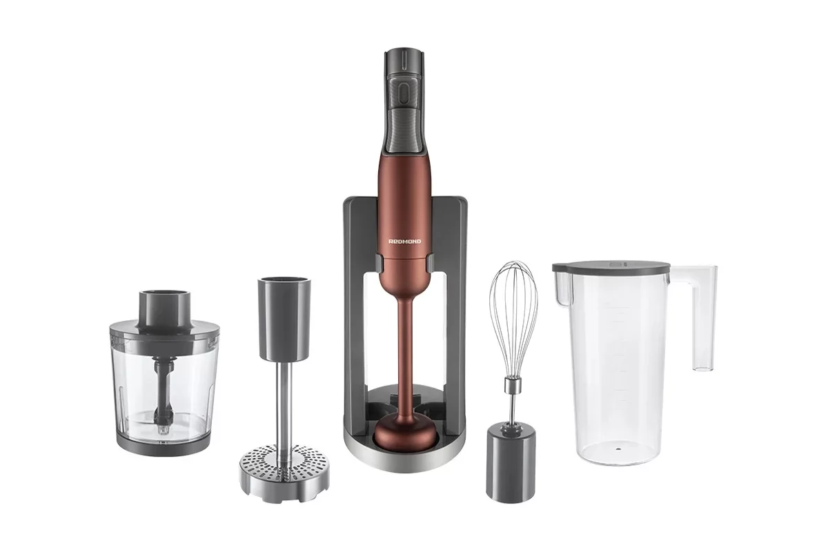 Блендер Redmond BH404 (1500 Вт / скоростей 9 / венчик, измельчитель, стакан, пюре, стойка)-0