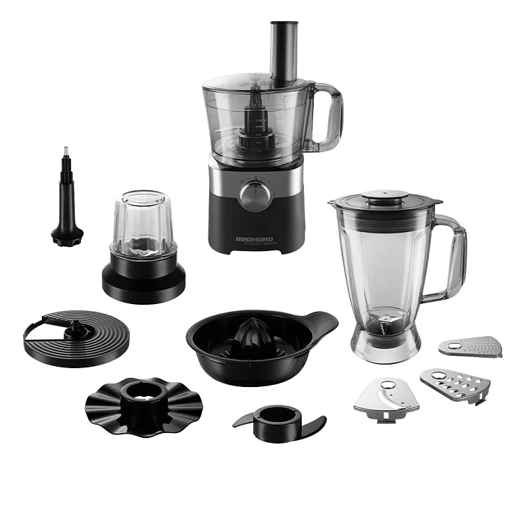 Кухонный комбайн Redmond RFP-3909 (1500 Вт / 1,2 л / блендер, соковыжималка, тёрка, кофемолка / кувшин - пластик, 1.8 л/ 2 скорости)-2