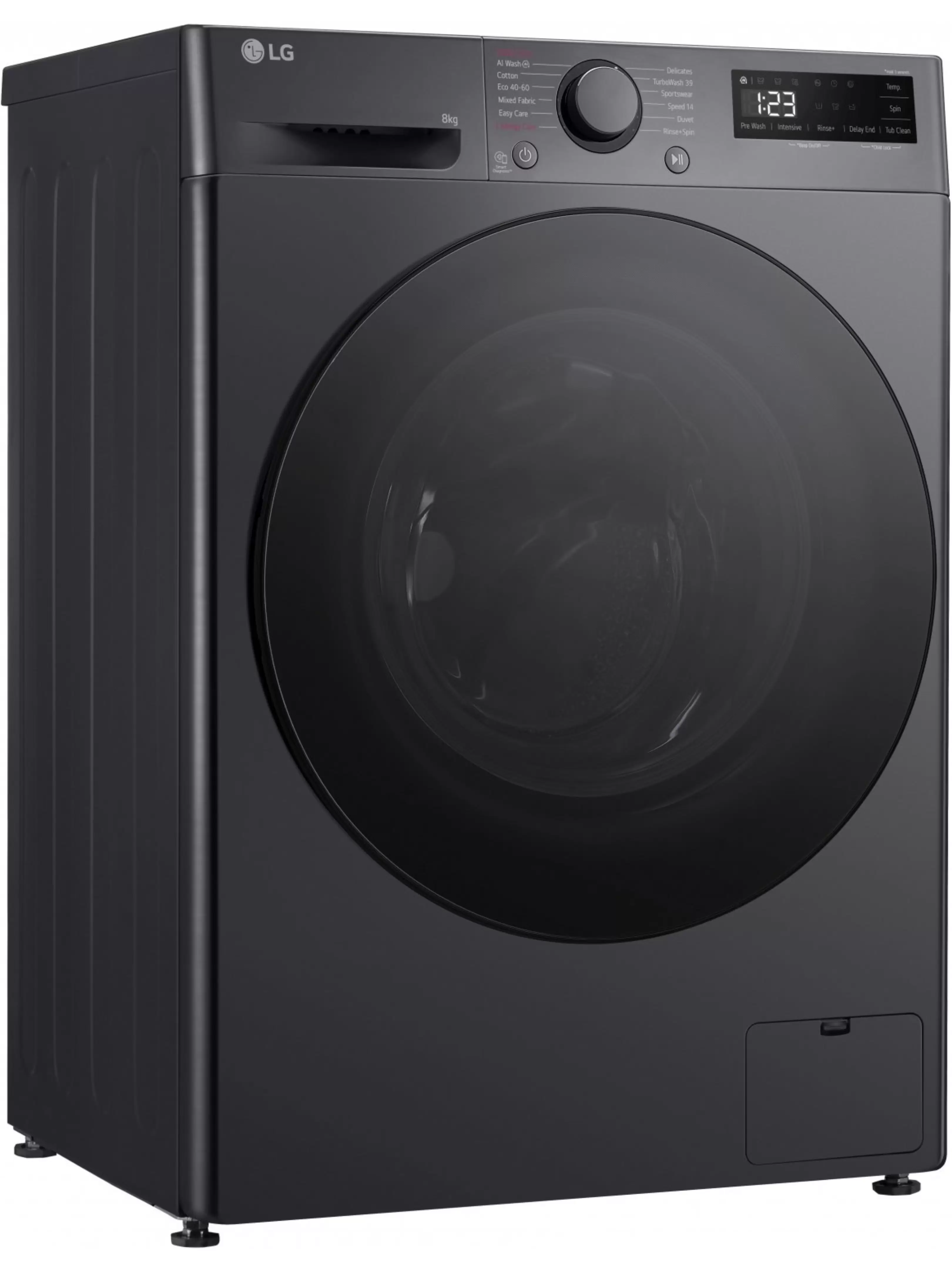 Стиральная машина LG F2WR508S2M (47.5см / 8кг / 1200об / пар / добавление белья / AI DD ™ / Smart Diagnosis / Inverter Direct Drive / A+++ / Чёрная)-1