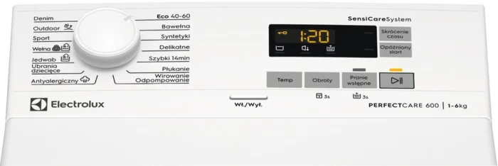 Стиральная машина вертикальная Electrolux EW6TN15061FP (PerfectCare 600 / 60см / 6кг / 1000об / SensiCare / А+)-1