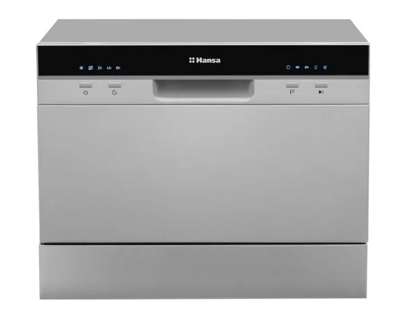 Машина посудомоечная отдельностоящая компактная Hansa ZWM556SH (6 комплектов / Расход воды - 6,5 л / AntiFlood / Серый)-0