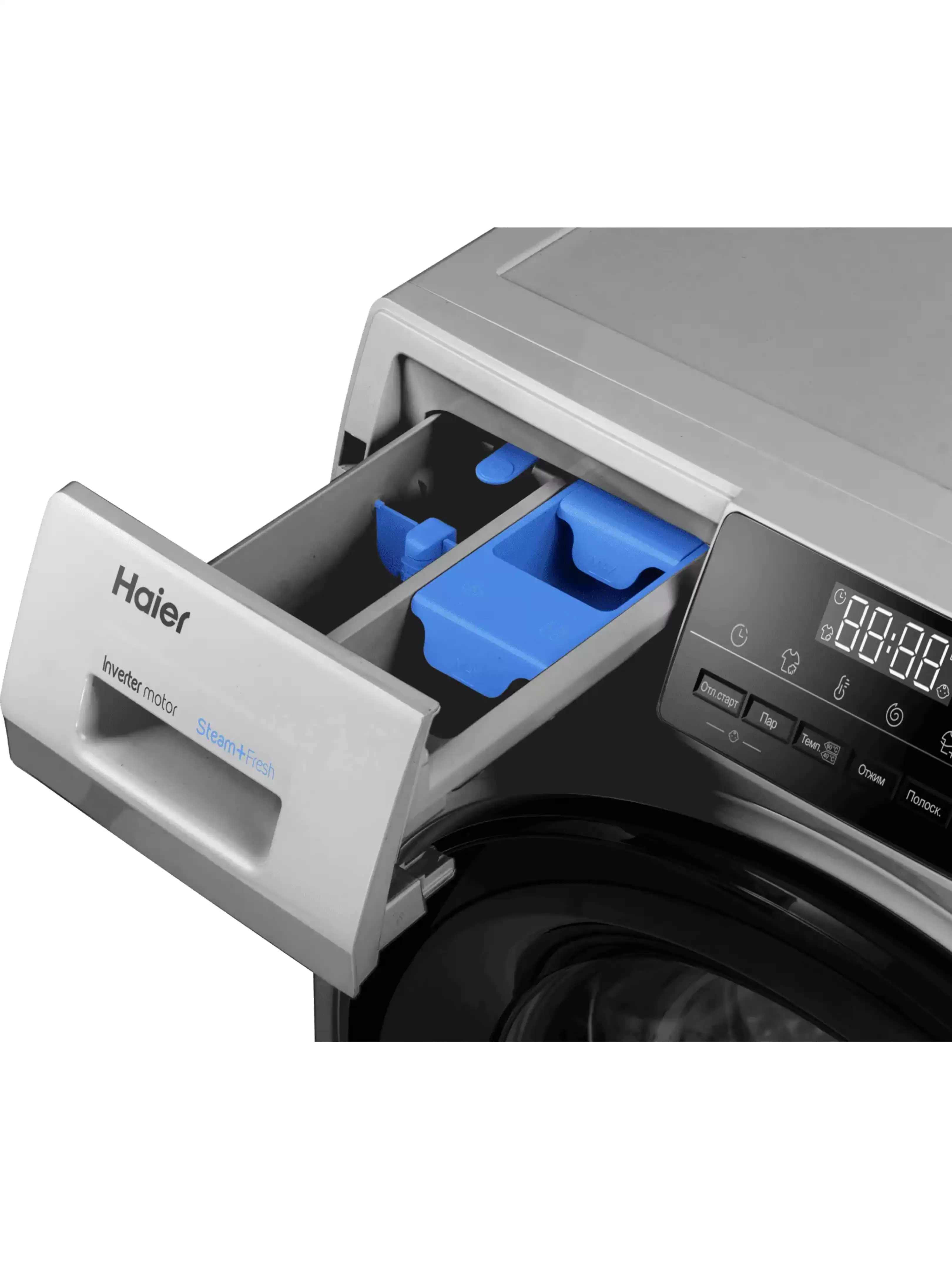Стиральная машина Haier HW90-BP14929BS (58,3 см / 9кг / 1400об / пар / Smart Dual Spray / Invertor / A+++ / Серебро)-5