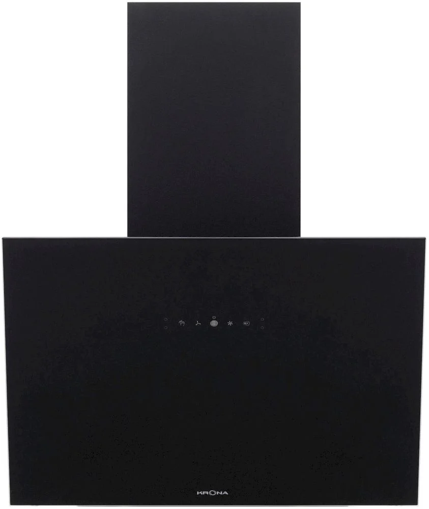 Вытяжка наклонная KRONA BELINDA 600 black SGC max (1300 м³/ч / 105 Вт / LED освещение 2x1 Вт / ширина - 59.6 см / чёрное стекло)-0