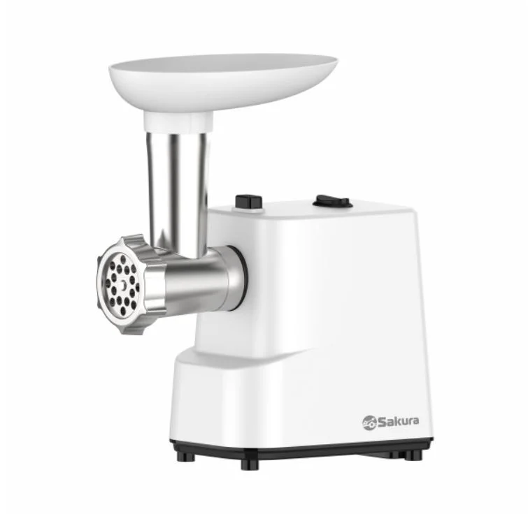 Мясорубка Sakura SA-6429W (1500 Вт / 0,9кг/мин / реверс / 2 насадки / белый)-0