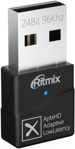 Адаптер Bluetooth RITMIX RWA-359, Bluetooth 5.2, поддержка кодека AptX HD-0