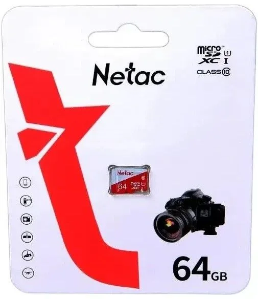 Память micro Secure Digital Card  64Gb class10 Netac P500 Eco / без адаптера SD /NT02P500ECO-064G-S/-0