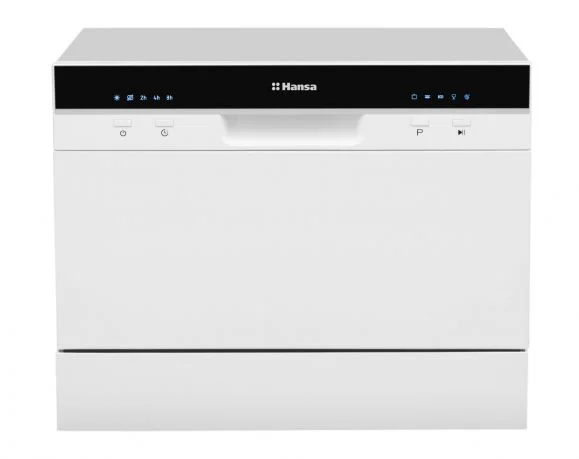 Машина посудомоечная отдельностоящая компактная Hansa ZWM556WH (6 комплектов / Расход воды - 6,5 л / AntiFlood / Белый)-0