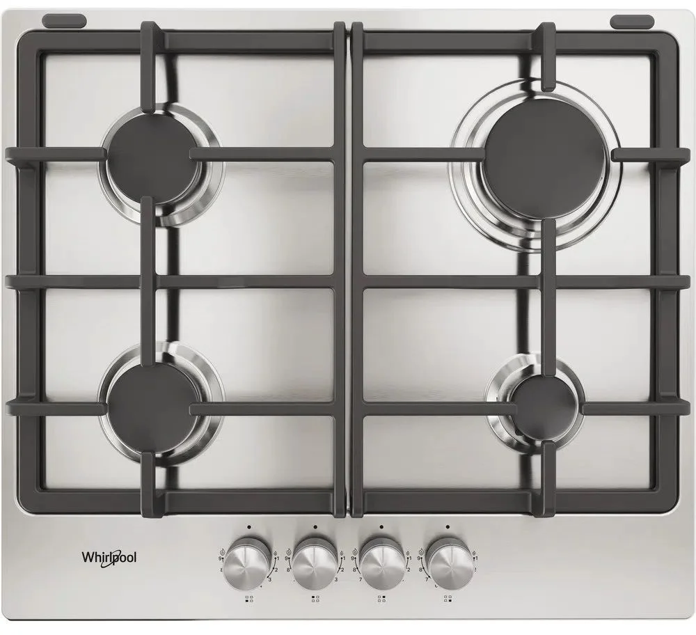 Поверхность газовая Whirlpool TGML 660 IX (Нерж.сталь / 4 конфорки / Чугунные решетки / Электроподжиг / Газ контроль)-0