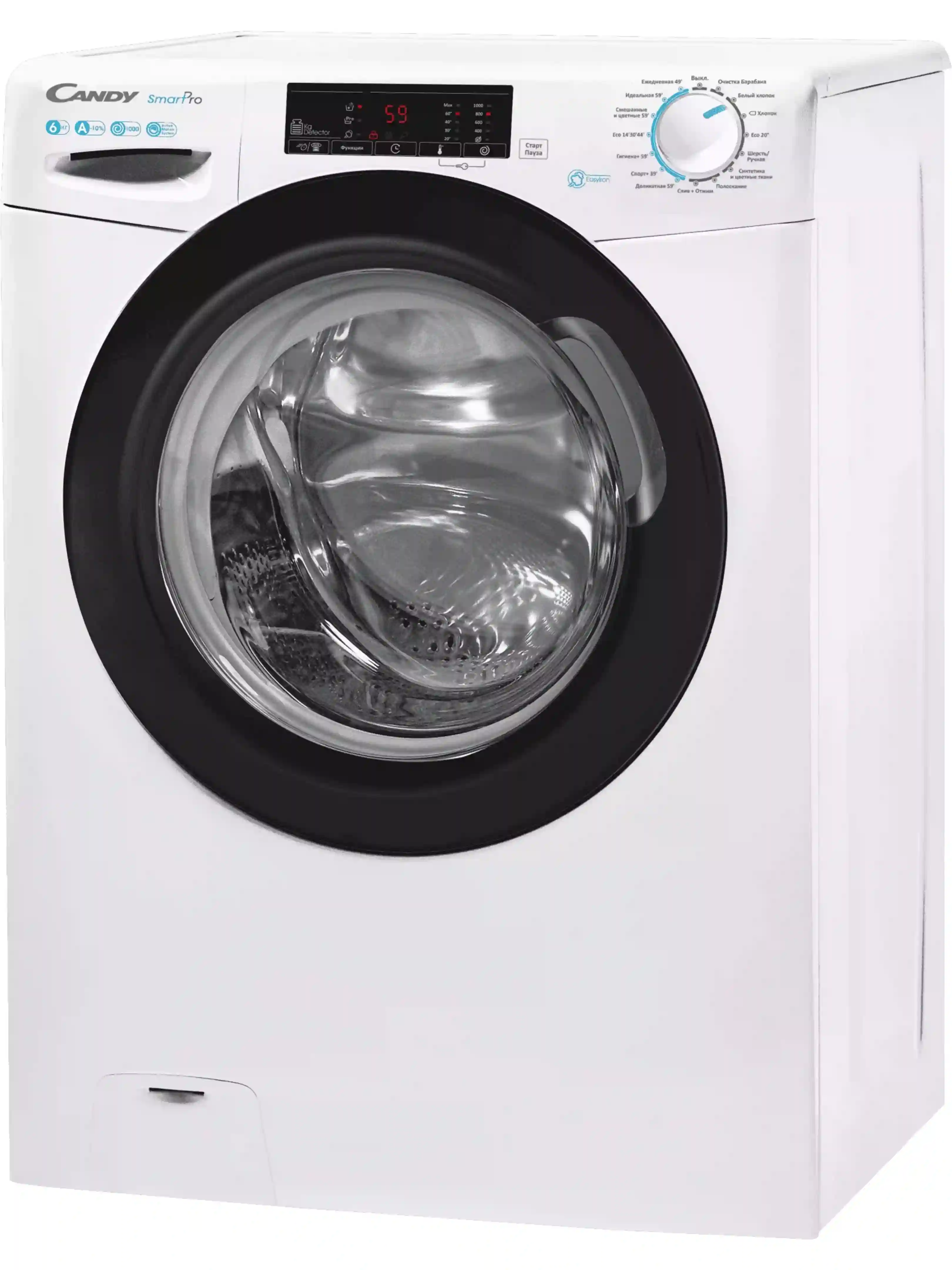 Стиральная машина Candy Smart Pro CSO34106TB1/2-07 (34-40.2см / 6кг / 1000об / Пар / A)-2