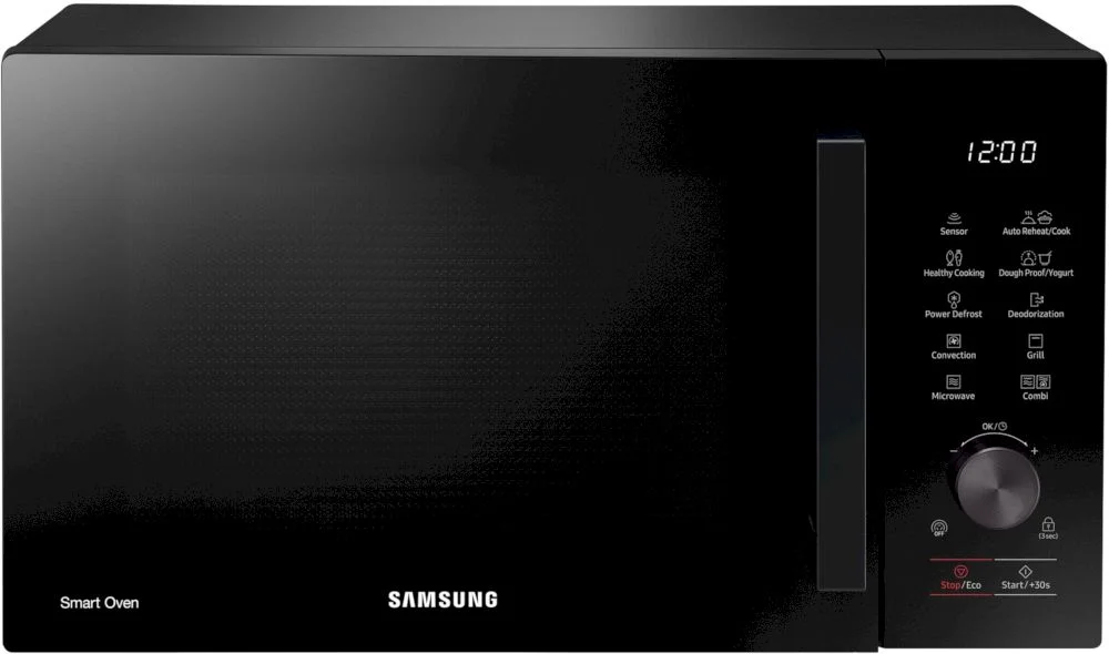 Микроволновая печь Samsung MC28A5127AK (28 л, 900 Вт, переключатели кнопки и поворотный механизм, гриль 1500 Вт, конвекция 2100 Вт, дисплей, чёрный)-0