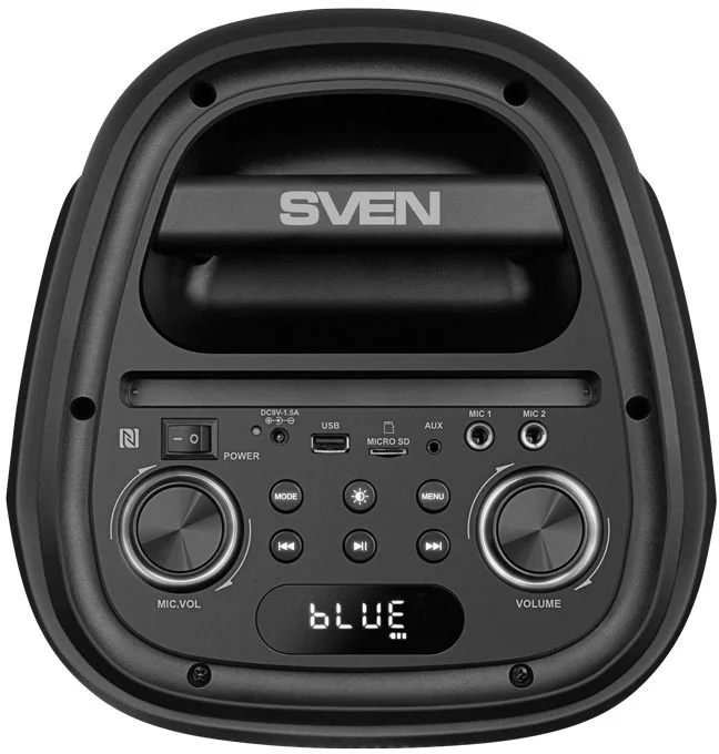 Беспроводная портативная колонка SVEN PS-800 / 100W / TWS / microSD / USB / FM / Bluetooth /  Батарея 2*4400mAh / LED подсветка / дисплей / караоке /-7